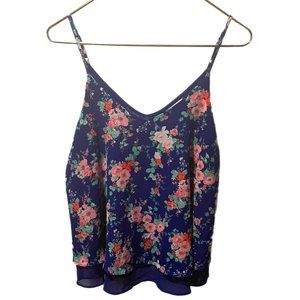 Gorgeous Blue Floral Top Size S